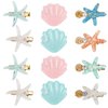12 Pieces Shell Pearl Starfish Hair Clip Set, Catcan Seashell Hair Clips Starfish Alligator Hair Clips for Women Headwear Styling Tools Hair Accessories (classic style)