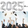 Silver Number Balloons-40 inch 2025 Foil Number Balloons, Sliver New Year Senior 2025 Balloon, 2025 Balloon Numbers New Years Eve Party Christmas Graduations Birthday Balloons 2025