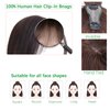 Bangs Hair Clip, Clip in Bangs Hair Toppers for Women 100% Real Human Hair, Clip on Bangs 360° 3D Cover Wispy Fake Clip in Hair Extensions for Women Daily (Mocha Brown, 3D 7 * 9 French Bangs)