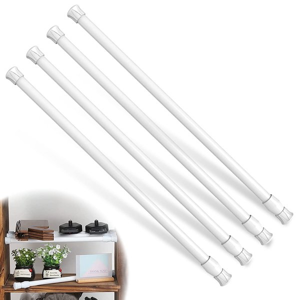 AOBOPLE 4 Pack Window Security Bar, Window Safety Bars, Adjustable Sliding Glass Door Lock, Window Lock Bar for Children Home, Extends from 15.8-27.6 Inches (White)