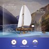 UGEARS Ocean Beaty Yacht 3D Wooden Puzzle - Wooden Mechanical Model Kit to Build - DIY Puzzle Boat with Paper Sails - Brain Teaser Building Set for Adults