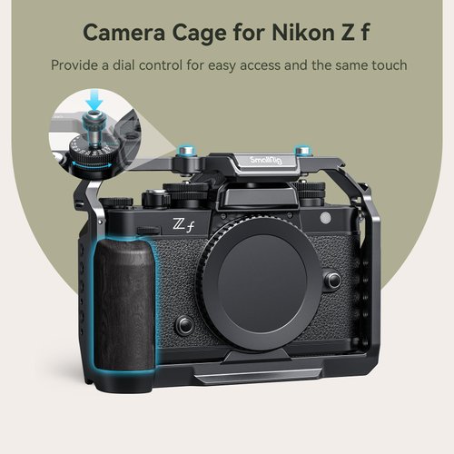 SmallRig Z f Camera Cage for Nikon, with Ergonomic Ebony Grip, Built-in Quick-Release Plate for Arca for Quickly Switch on Gimbal/Tripods/Handheld Shooting - 4261
