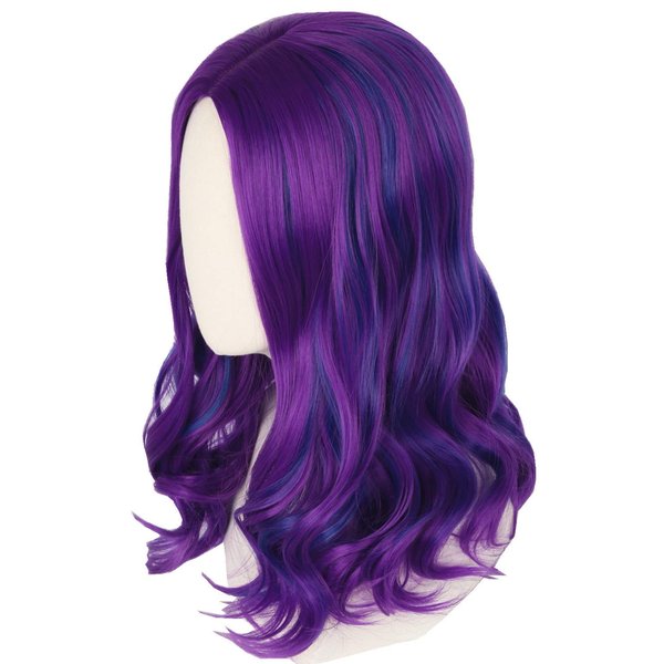 Topcosplay Purple Mixed Blue Wigs for Kids Girls Mal wig Halloween Costume Cosplay Wig