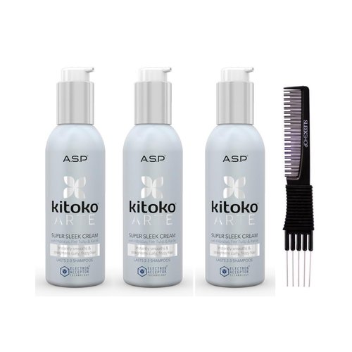 Affinage Asp Luxury Kitoko Arte Super Sleek Cream (5.1 oz) with Teasing Comb Pack 3