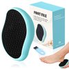 Glass Foot File Callus Remover - Foot Scrubber and Heel Scraper for Dead Skin Removal, Foot Buffer Pedicure Tool, Perfect for Men and Women, Get Soft, Smooth Foot (Blue)