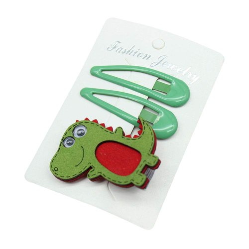 Cartoon Dinosaur Avocado BB Grils' Hair Clips, White Bridge 9pcs Coated Frosted Candy Color Hairpins Hair Clips Bobby Pins for BB Grils, Infant (Dinosaurs & Avocado)