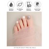EBANKU Gel Toe Nail Stickers Cured Gel Nail Strips for Toes Gel Toenail Strips Nail Art Wraps Long-Lasting Toe Gel Nail Polish Wraps Gel Nail Art Stickers for Toes UV/LED Lamp Required (Shiny White)