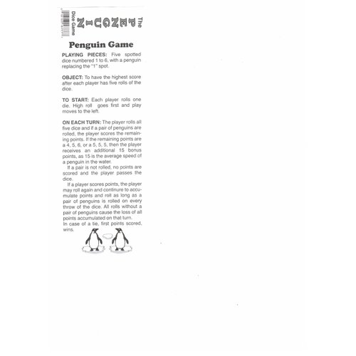 Koplow Games Penguin Dice Game with 5 Dice Travel Tube and Gaming Instructions