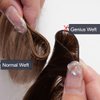 Full Shine Weft Hair Extensions Human Hair Highlights #27/613 Caramel Blonde Mix Platinum Blonde Sew in Human Hair Extensions Highlights Weft Hair Extensions Blonde Highlights Double Weft 105g 24inch