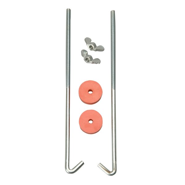Road Power 966-12 J Hook Battery Hold down bolts; 2-Pack; Chrome; 12-Inch