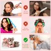 New Satin Heatless Hair Curling Set, Hair Rollers for Heatless Curls with Hair Caps, Heatless Curlers for Long Hair, Curling Set for Sleep In Overnight for Women (3 SET,Lotus root starch)