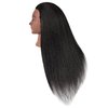LOHXINHAIR 30 Inch 100% Real Human Hair Mannequin Head Manikin Manican Training Doll Head with Stand for Hairdresser Practice Braiding Styling Bleaching Dyeing Curling Cutting Dark Black