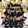 New Years Eve Party Supplies 2025, 2025 New Year Party Decorations for NYE Happy New Year Decorations 2025 with 40 Inch 2025 Balloons, Backdrop for New Years Eve Party Supplies Decorations