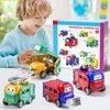 JUKUDAHU Transformable Toy Cars 4 PCS Cars for Kids 3 4 5 6 7 Years Old - Pull-Back Truck, Construction Toy Set, Toy Trucks with Transforming Cars, Boy Toys, Birthday Car Gifts for Kids