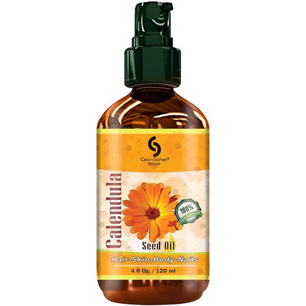 Cavin Schon 4 fl oz 100% Pure Calendula Infused Oil - for Body, Nails & Hair - Perfect Natural Skin Moisturizer
