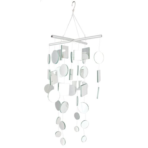 Woodstock Wind Chimes for Outside, Garden, Patio, Porch and Outdoor Decor (20") Decorative Asli Arts Mirror Wind Chime, Dorm Room Decor, Teen Decor Christmas/Hanukkah Gifts (C125)