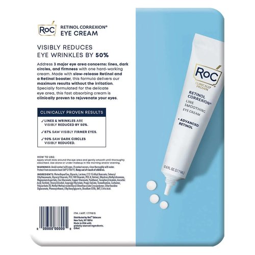 RoC Line Smoothing Eye Cream, 0.6 Fluid Ounce (Pack of 3)