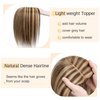 SEGO Human Hair Toppers for Women With Thinning Hair 7 * 13CM Silk Base 100% Real Human Hair Clip in Top Wiglet Hair Pieces /16 Inch No Bangs Medium Brown&Dark Blonde