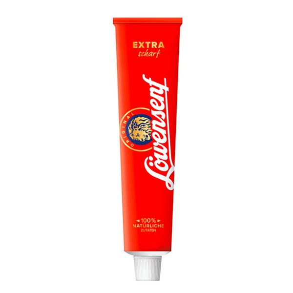 Düsseldorfer Löwensenf - Extra Scharf - (200 Ml/8.4 Oz Tube) - Very Hot Mustard Thatâ€™s Original for Sure