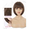 REECHO Brown Bob Wig with Bangs, 11" Short Bob Wigs Synthetic Replacement Hair Wigs for Women - Chestnut Brown