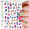 HOXIEYA French Nail Art Sticker French Line Nail Stickers Decal 3D Rainbow Wave Line Self-Adhesive Nail Design for Women Girls Geometry Swirl Stripe Nail Art Decoration Mnicure Decor 6 Sheets