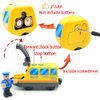 DSHMIXIA Battery Operated Train for Wooden Train Track Set Toys for 3 4 5 Year Old Boys Kids Action Locomotive Train Magnetic Connection (without Battery) (Yellow)