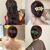Mdscve 5Pcs Flower Flat Hair Clips for Women Matte Flat Hair Claw French Alligator Clips Non-Slip Cute Duck Billed Flat Claw Clips for Thick Hair for Girls