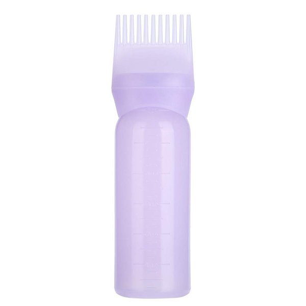 Root Comb Applicator Bottle, 160ml Hair Dye Brush Bottle Lightweight Oil Bottle for Hair for Scalp Treatment Essential and Hair Coloring Dye with Graduated Scale Bottle Brush (Purple)