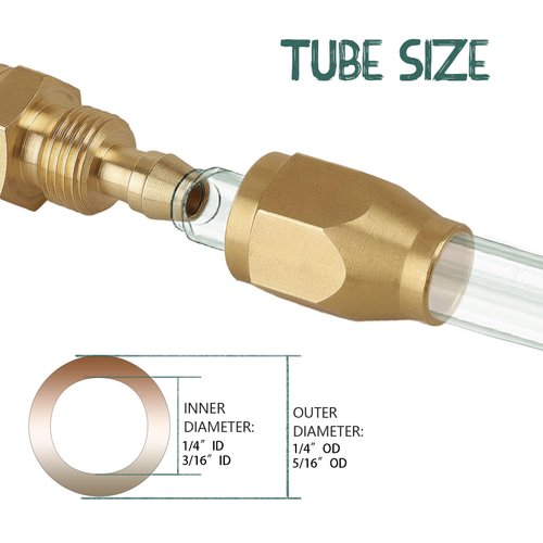 Xastro 4PCS Air Hose Repair Fitting for 1/4" Barb x 1/4" NPT Rigid, Brass Pneumatic Reusable Replacement(1/4" ID, 5/16" OD Air Hose)