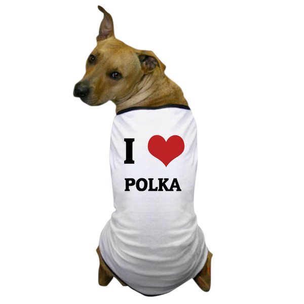 CafePress I Love Polka Dog T Shirt Dog T-Shirt, Pet Clothing, Funny Dog Costume