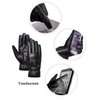 SANKUU Winter Leather Gloves for Men, Touchscreen Snap Closure Cycling Black Gloves Outdoor Riding Warm Waterproof Gloves