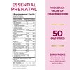 Nature's Bounty Essential Prenatal Gummies, Folic Acid and Iodine, Omega 3 and DHA, 50 Count