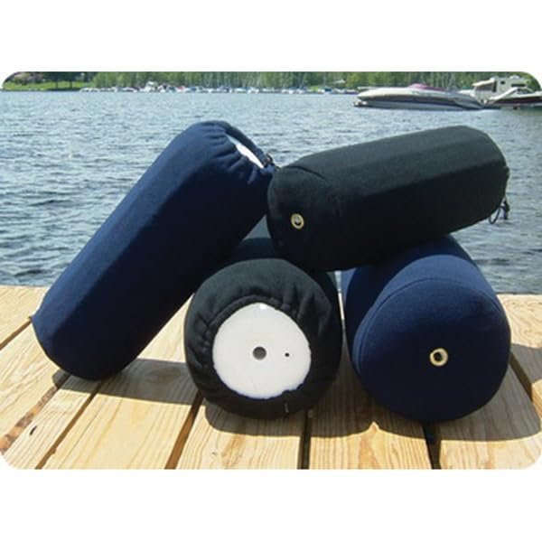 Taylor Made Products 9035 Fleece Boat Fender Cover for Center Rope Tube Style Fenders (8" x 20", Navy Blue)