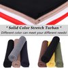 1 Piece Stretch Head Wrap Jersey Turban Fashion Neck Sleeve Solid Color Extra Wide Turban Caps Soft Breathable African Headwrap for Women and Men (Army green)