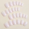 24 Pcs White Press on Nails Short Square - SHANRUN Summer Fake Nails Press ons Nail Art French Tip Glue on Nails Full Cover Artificial Acrylic False Nails Glossy Design Stick on Nails Kit for Women
