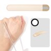 Honbay 1PCS Stainless Steel Makeup Spatula and 1PCS Makeup Mixing Palette with PU Leather Cover for Cosmetic Foundation Pigment Blending