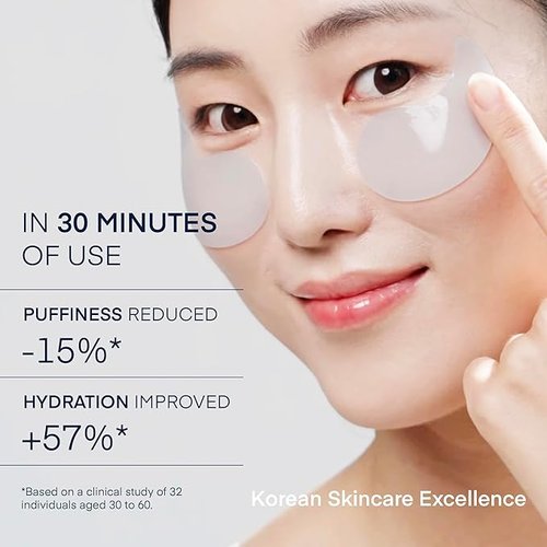 Under Eye Patches for Dark Circles & Puffiness – Korean Skincare with Caffeine, Hyaluronic Acid & Niacinamide – Hydrating, Brightening & Anti-Wrinkle Gel Mask – 30 Pairs