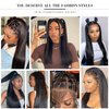 tunfine 30 Inch 250 Density 13x6 Hd Lace Front Wigs Human Hair, Glueless Straight Frontal Wigs Human Hair Pre Plucked With Baby Hair