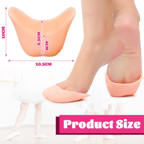 6 Pcs Toe Covers Toe Protectors for Women Silicone Toe Pouches Gel Pads Pointe Shoes Protectors Gel Sock Pads Ballet Dance Toe Caps with Breathable Hole for Ball of Foot Metatarsal(Beige)