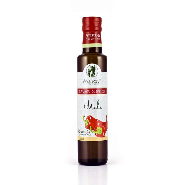 Ariston Roasted Chili Infused Extra Virgin Gourmet Olive Oil (Product of Greece) 250 ML