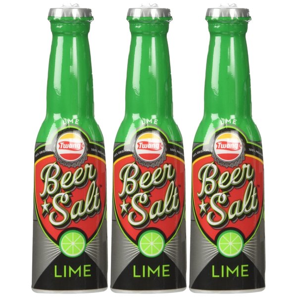 Twang Flavored Beer Salt, Lime, 1.4 Ounce Bottles (3-Pack)