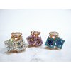 Generic Small mini rose gold double diamond hair claw clip with crystals (Primary color: Clear), 1 Count (Pack of 1)