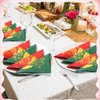 100 Pcs Christmas Napkins Team Naughty Nice Paper Napkin Disposable Nativity Gold Foil Santa Hat Napkin Red Green Guest Cocktail Napkin for Xmas New Year Holiday Party Decor (10 x 10 Inch)