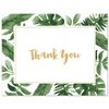 50 cnt Watercolor Tropics Thank You Cards (Gold on White)