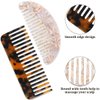 4 Pcs Mini Cellulose Wide Tooth Comb Hair Detangling Comb, Small Portable Side Combs for Wet and Dry Hair, French Comb Wide Tooth Comb for Thick Curly Wavy Hair (Tortoise Shell, Ivory, Black)