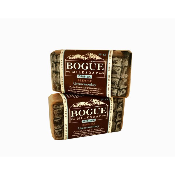 Handmade Goat Milk Soap 2 Bars- BOGUE No.13 BESPOKE GreaseMonkey Blend Aggrigates Remove Grease & Grime, Essential Oils of Orange, Petitgrain & Vetiver Heals Cuts & leave the skin fresh