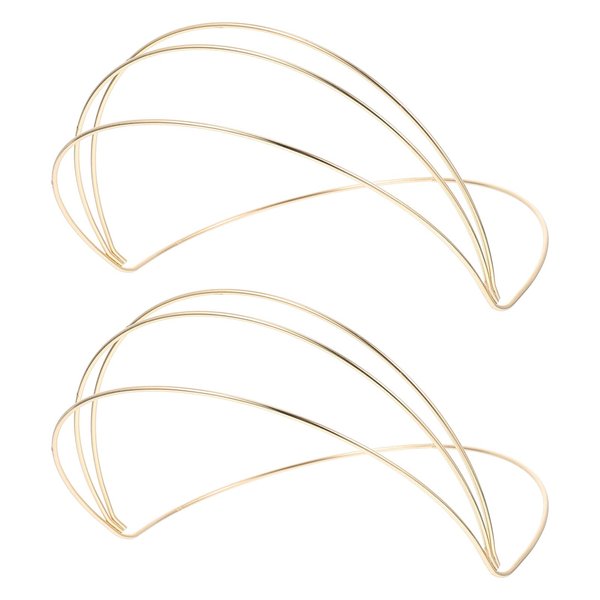 Beavorty Mary Headband Greek Goddess Headpiece Blank Metal Headbands 2 Pcs Simple gold headband metal headband metal hair band Hair Hoop Metal Greek Goddess Headpiece Mary Headband Metal Tiara Frame
