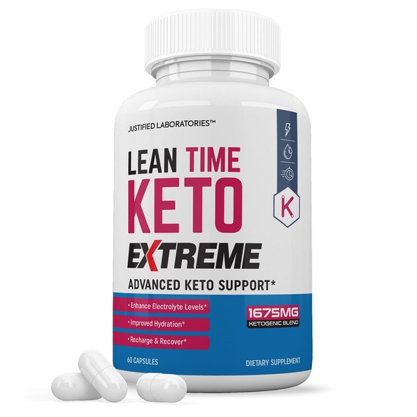 Lean Time Extreme Keto Pills 1675MG New & Improved Formula Contains Apple Cider Vinegar Extra Virgin Olive Oil Powder Green Tea Leaf 60 Capsules