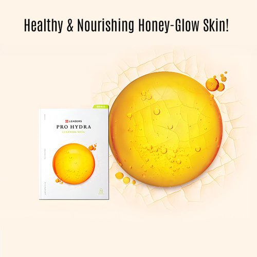 LEADERS Pro Hydra Ceramide Mask - High-Moisture Mask for Dry Skin | Nourishing & Hydrating for Rough Skin & Supports Skin Barrier | Eco-Friendly Cellulose Sheet - 10 Sheets