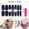 20 Sheets 280 Pieces Black Nail Wraps Self Adhesive Full Cover Nail Decals Art Nail Polish Stickers Halloween False Nail Decals Manicure Stickers with 2 Pcs Nail Files for Girls Women(Chic Style)